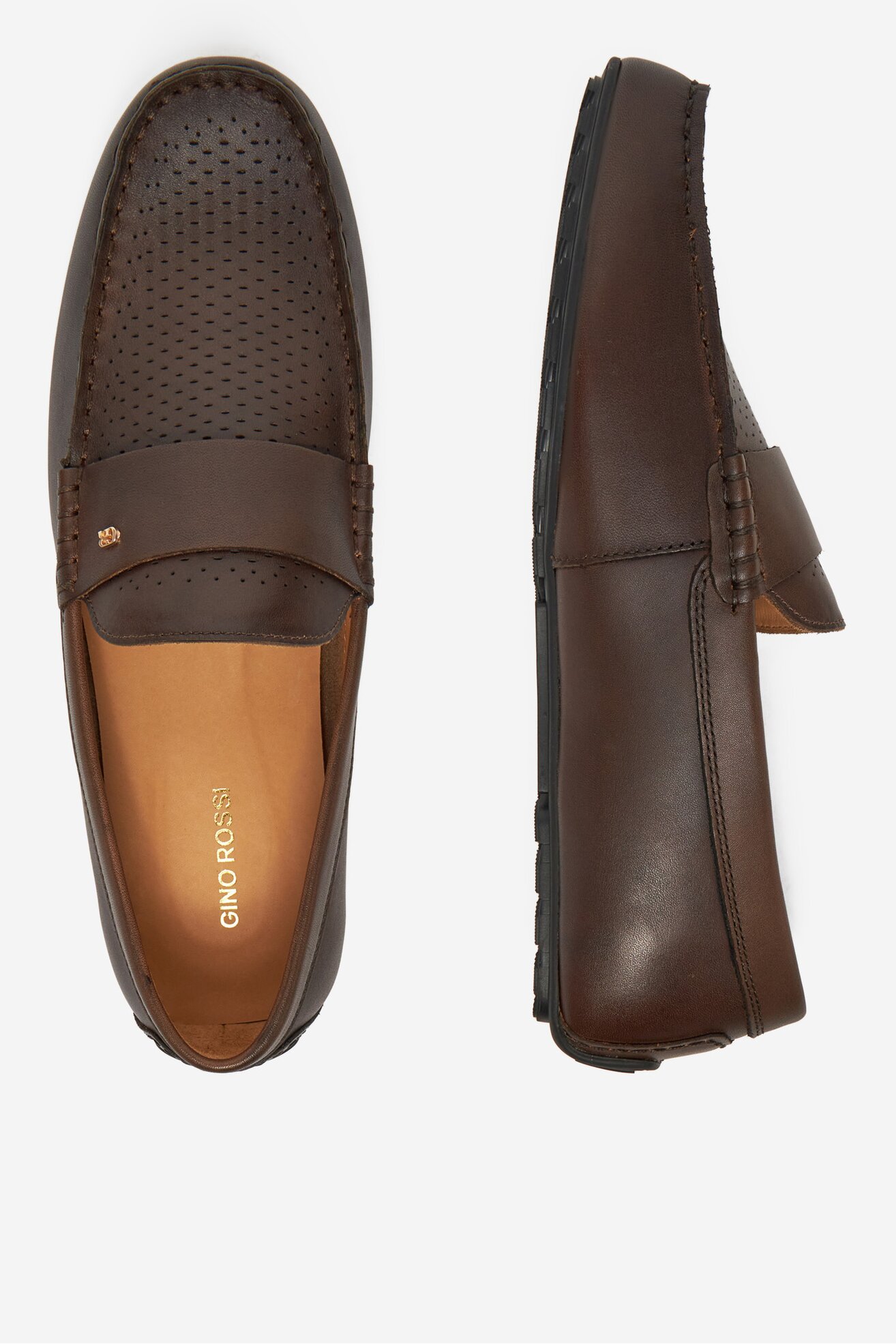 Mokasíny Gino Rossi LUIGI-02 125AM HNĚDÁ