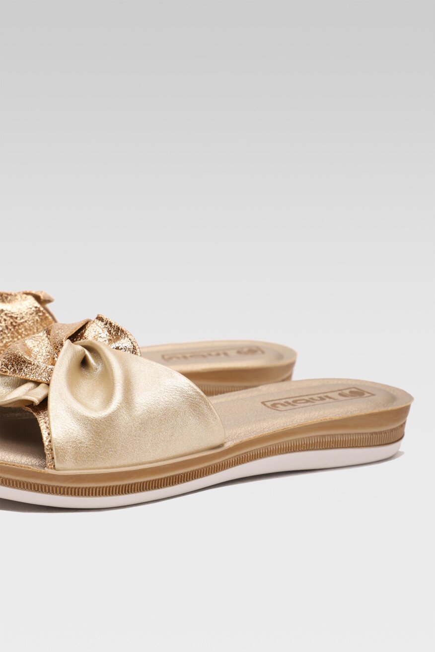 
                Inblu - Klapki metaliczne złote - 5903698501987