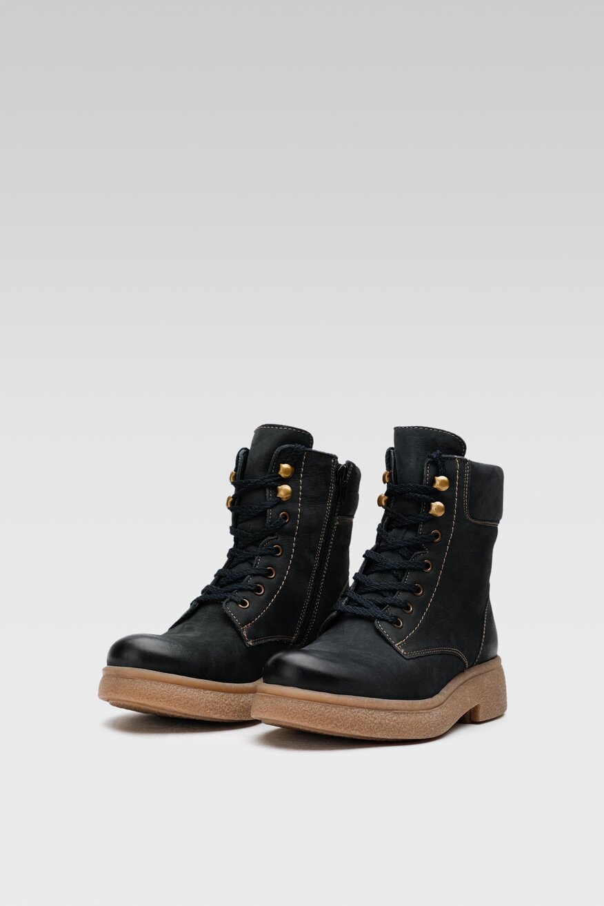 
                Lasocki - Skórzane trzewiki granatowe - 5904248885243