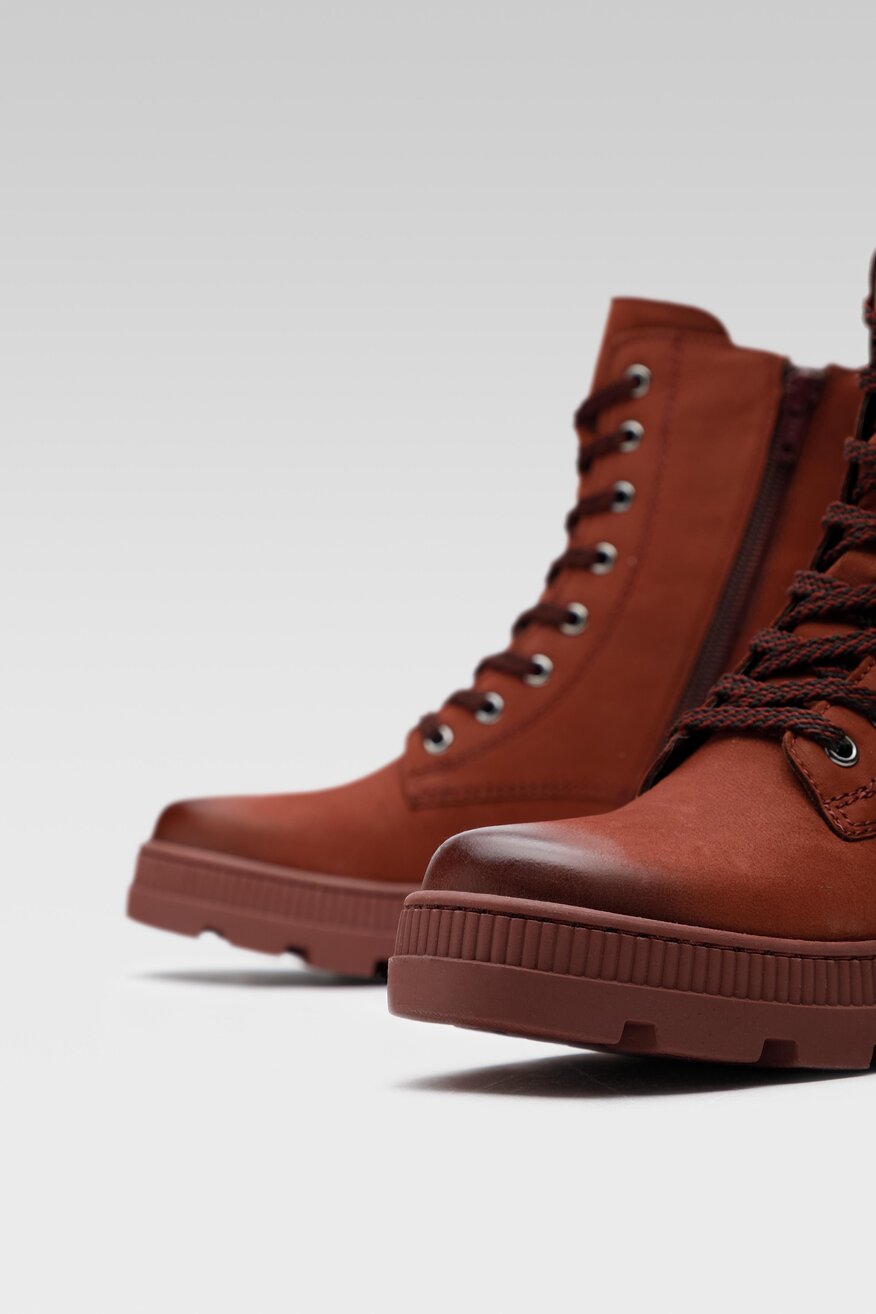 Lasocki - Skórzane trzewiki bordowe - 5904248938840