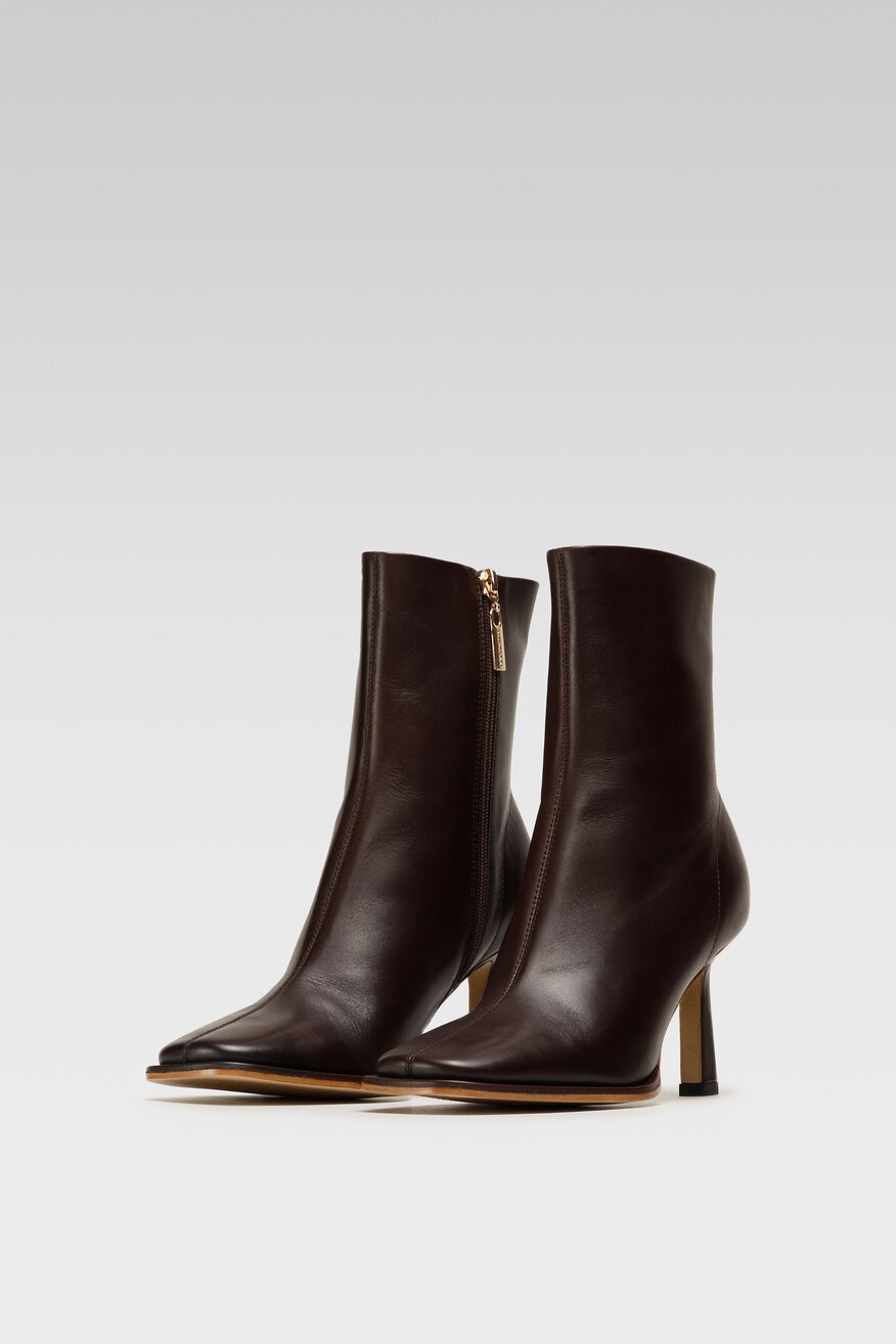 Gino Rossi - Botki skórzane na obcasie - 5904862270197