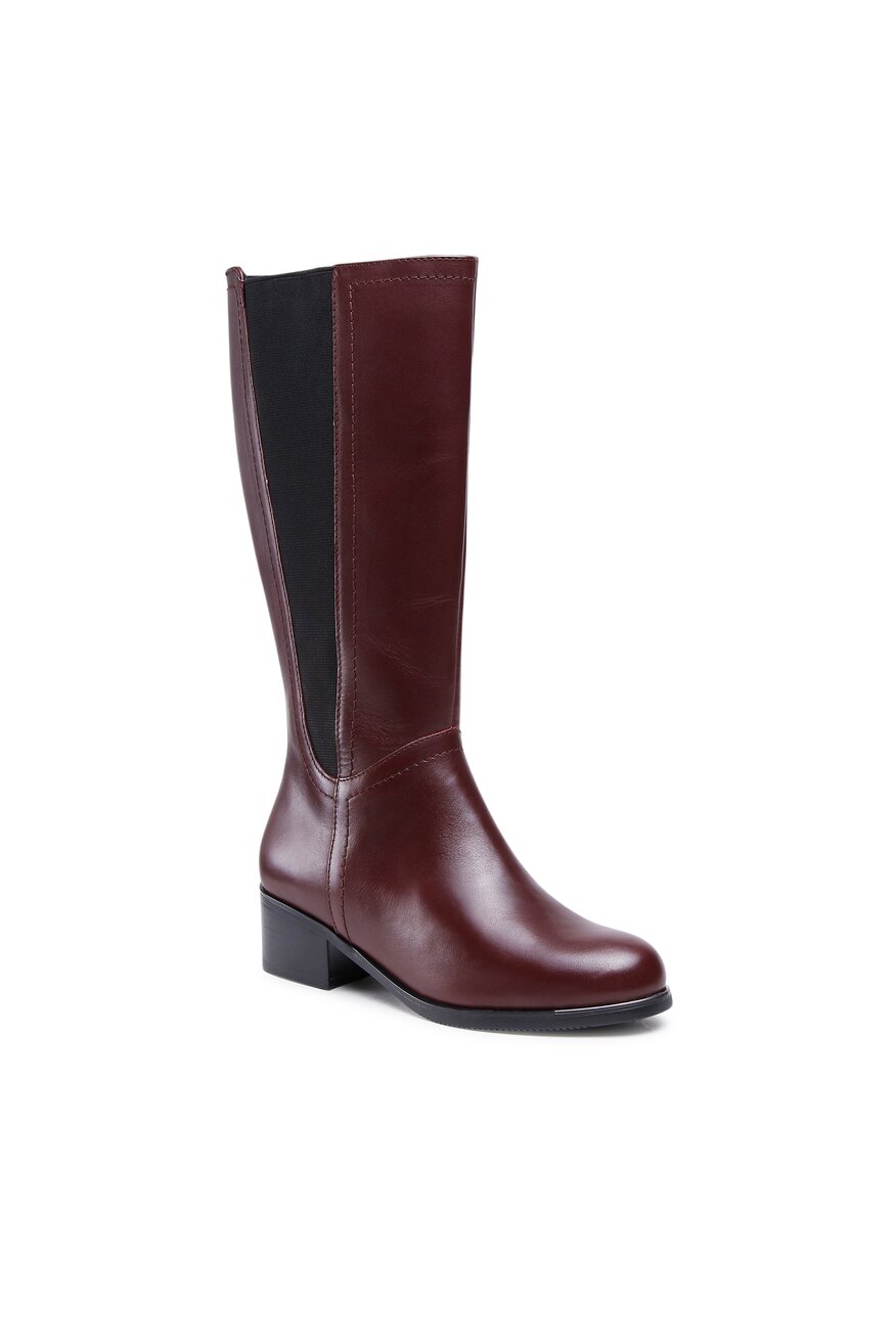 
                Kozaki Go Soft - Kozaki skórzane ocieplane Bordowy - 5904862456669