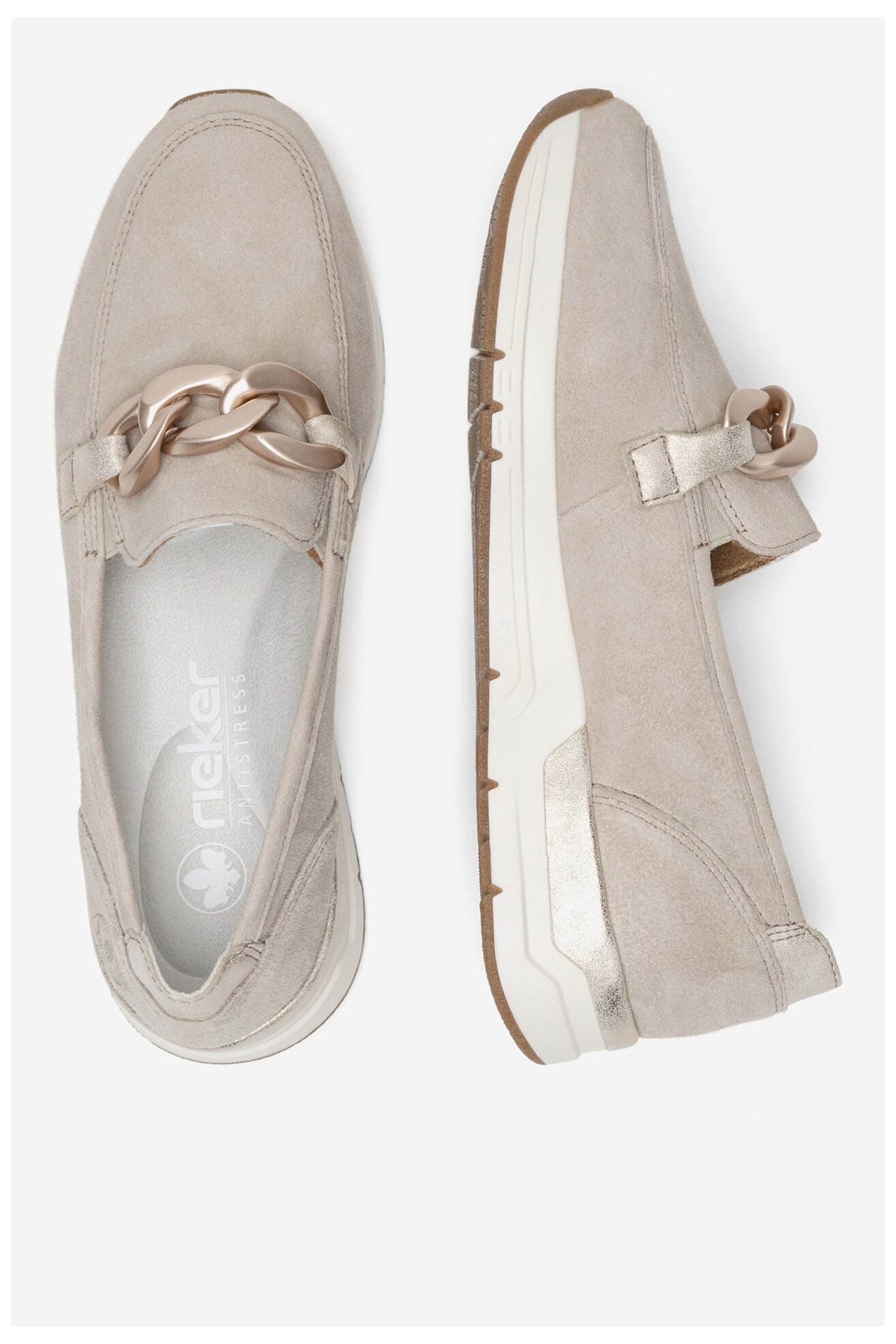 Mokasyn Rieker 58944-60 Beżowy jasny