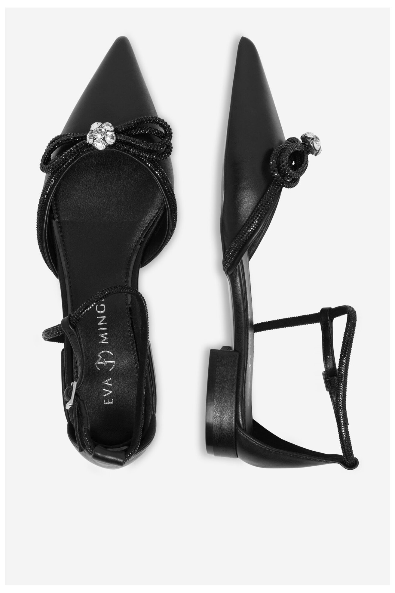 Baleriny EVA MINGE COMO-V1381-813-1 Czarny