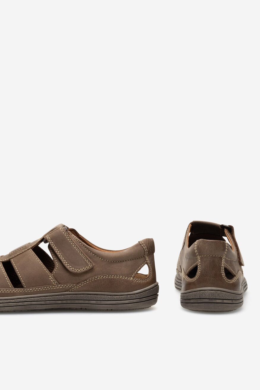 
                Lasocki - Sandały skórzane na rzepy - 5905588570837