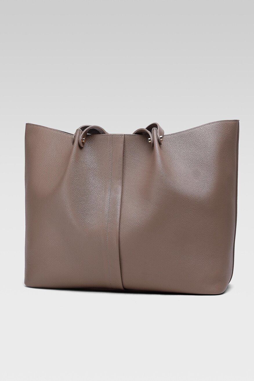 Gino Rossi - Torebka shopper skórzana beżowa - 5904248101855