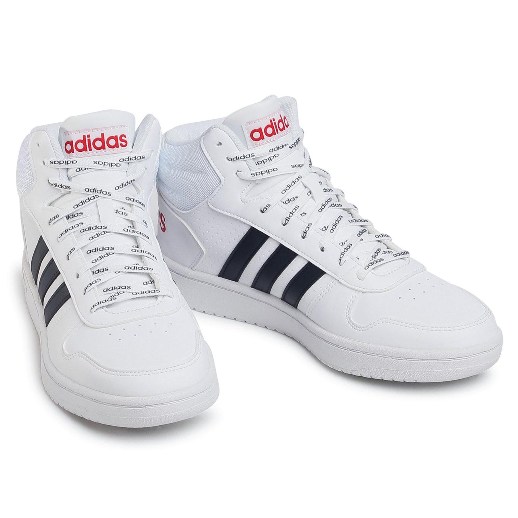 Obuwie sportowe ADIDAS HOOPS 2.0 MID FW4478 BiaÅy - CCC.eu