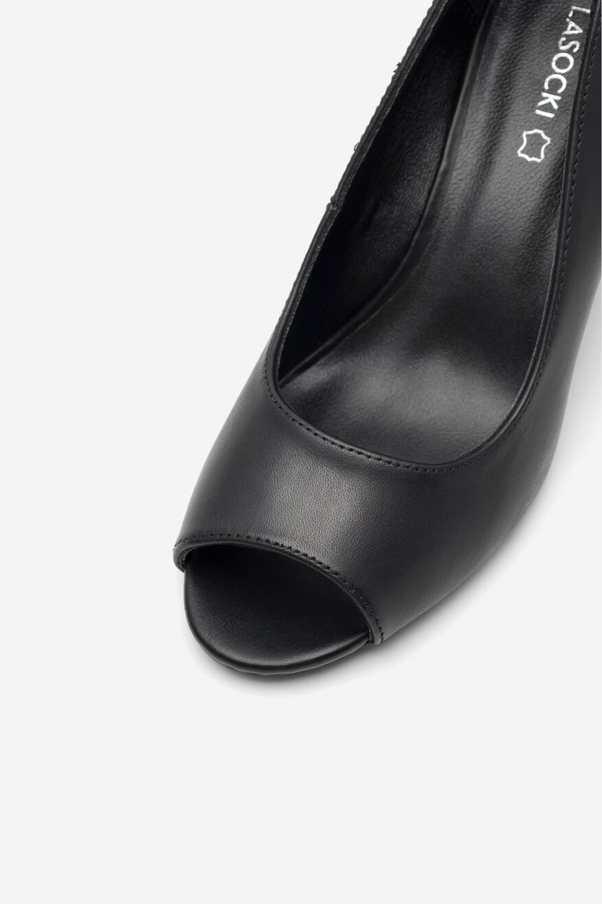 Lasocki - Skórzane czółenka czarne - 5904862498850