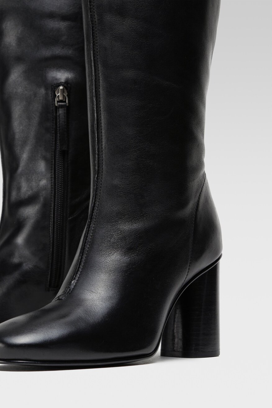 Gino Rossi - Skórzane kozaki czarne - 5904862203232