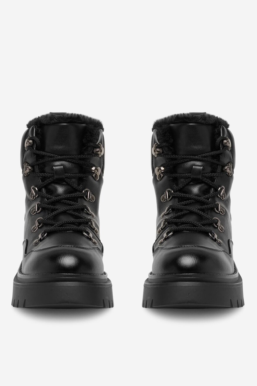 Šněrovací vyšší obuv DeeZee ČERNÁ - 5904410886023