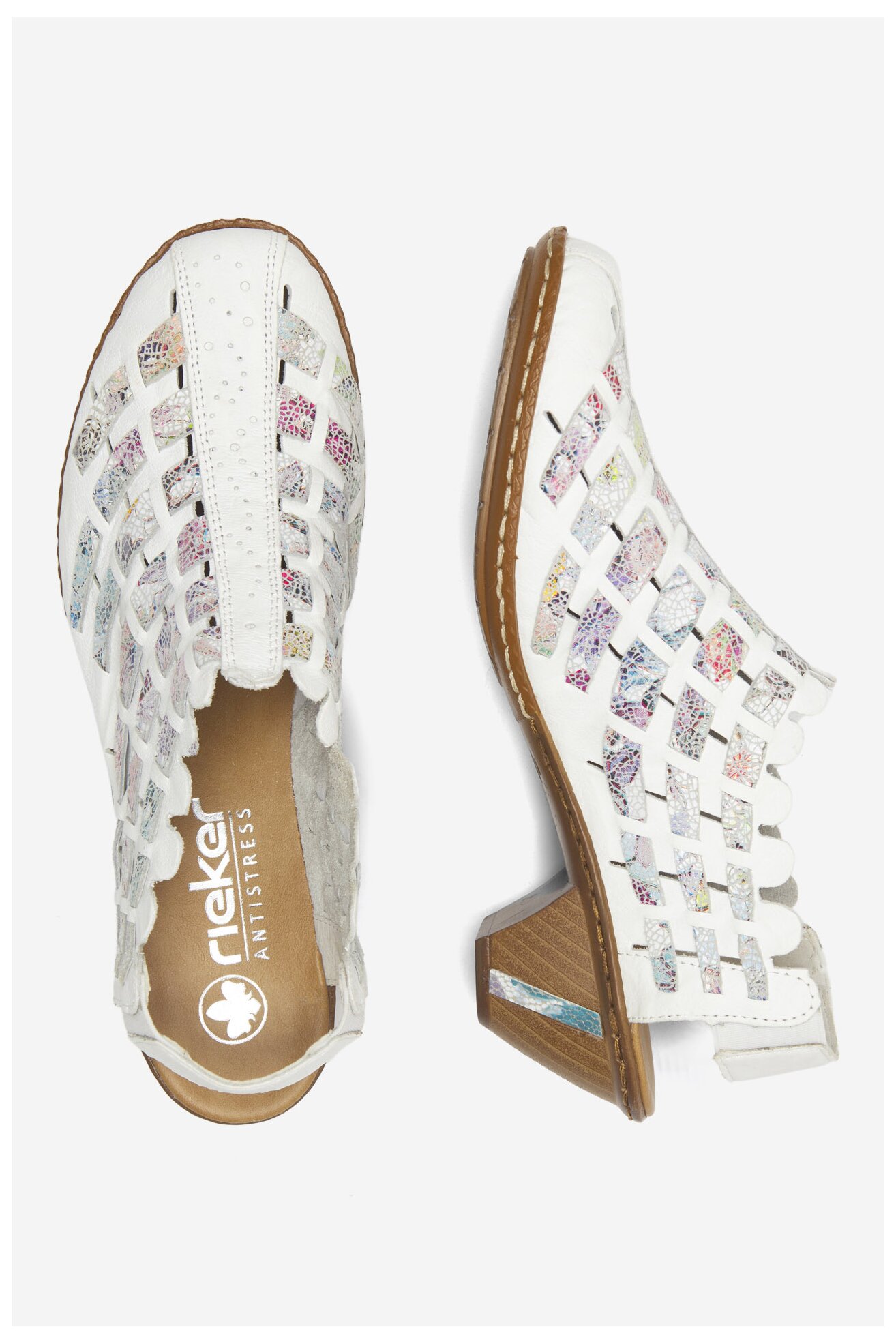 Pantofi cu toc Rieker 46778-80 ALB