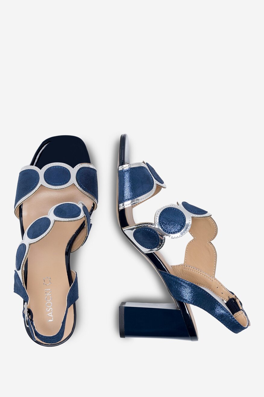 Lasocki - Sandały skórzane na słupku - 5903698595306