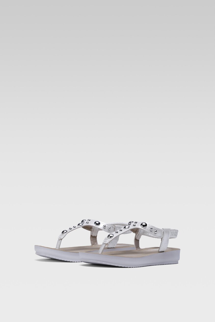 Inblu - Sandały z aplikacją srebrne - 5904248636548