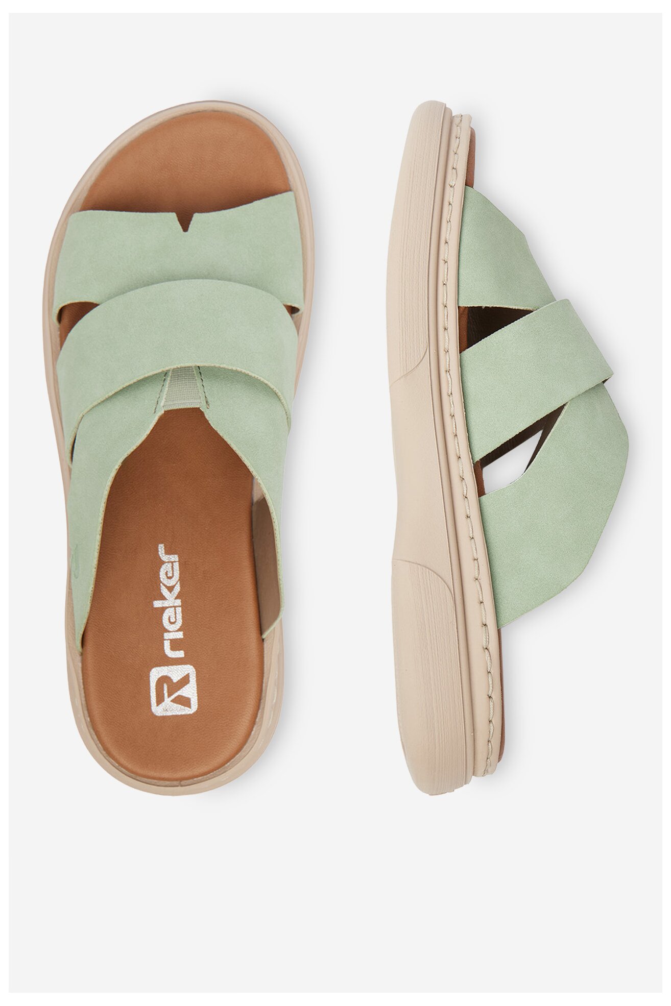 Klapki Rieker CEO-V3089-52 Oliwkowy jasny