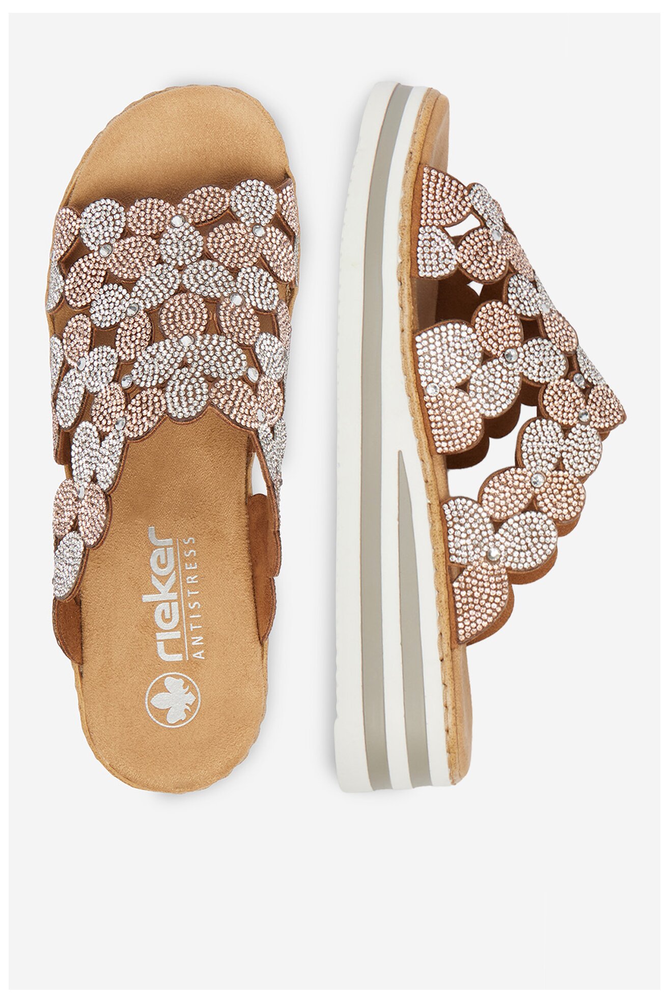 Klapki Rieker CEO-V02R8-90 Złoty