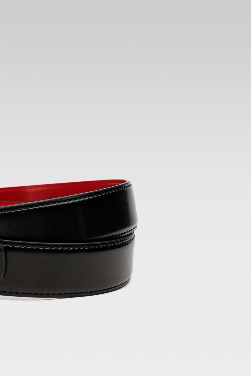 
                Gino Rossi - Pasek męski skórzany czarny - 5904862520414