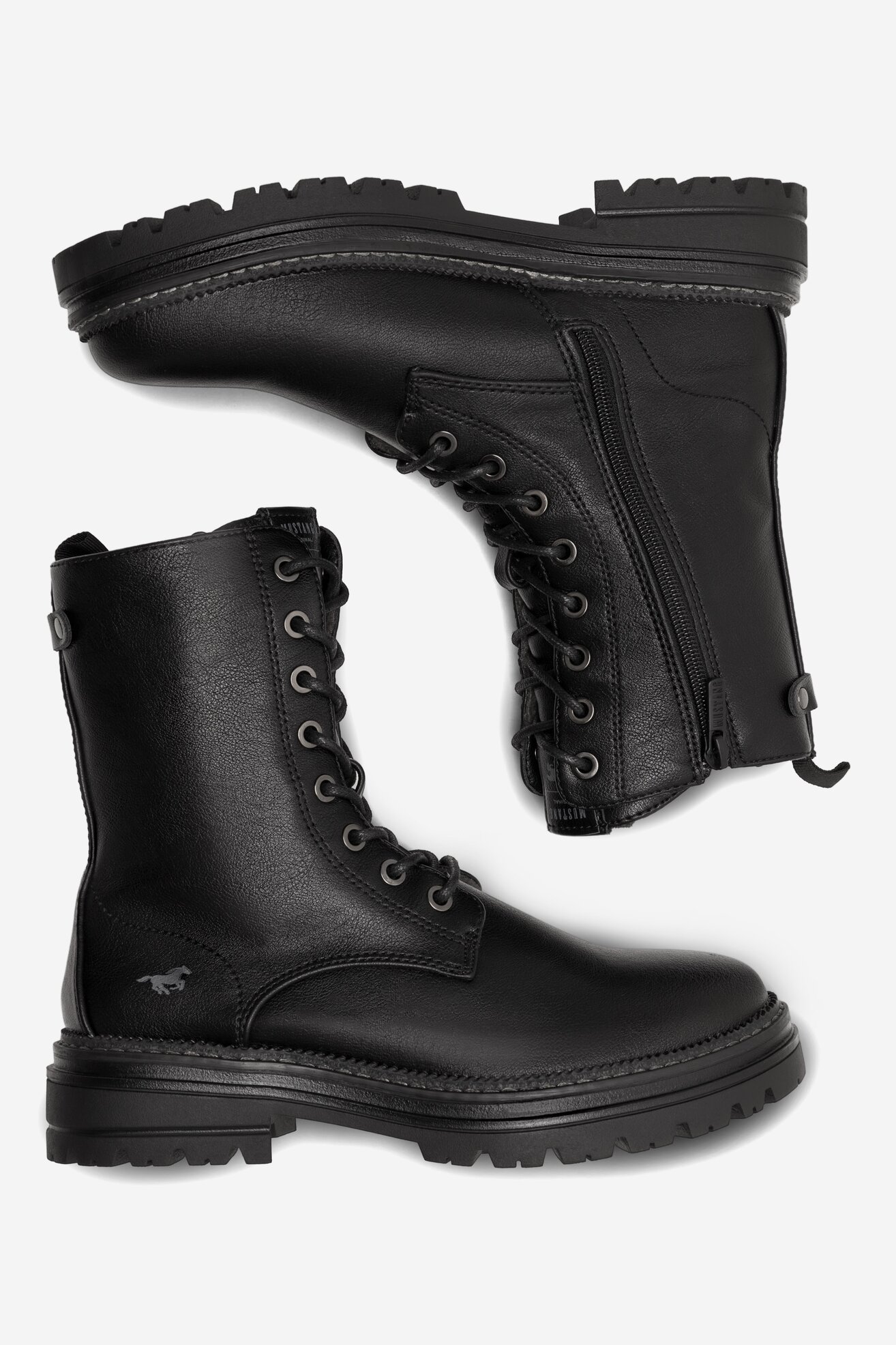 MUSTANG Stivaletti Donna 1398-505 – Con Lacci E Zip Laterale, Morbidi E Comodi
