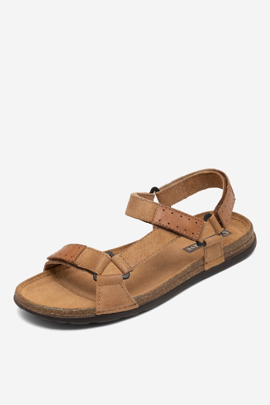 
                Cesare Cave - Skórzane sandały brązowe - 5904862876788