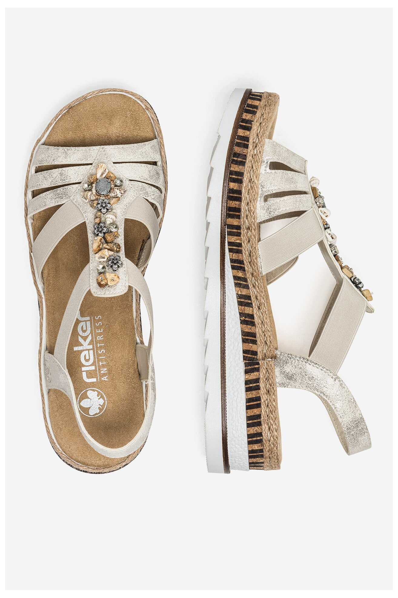 Sandały Rieker V7949-90 Srebrny