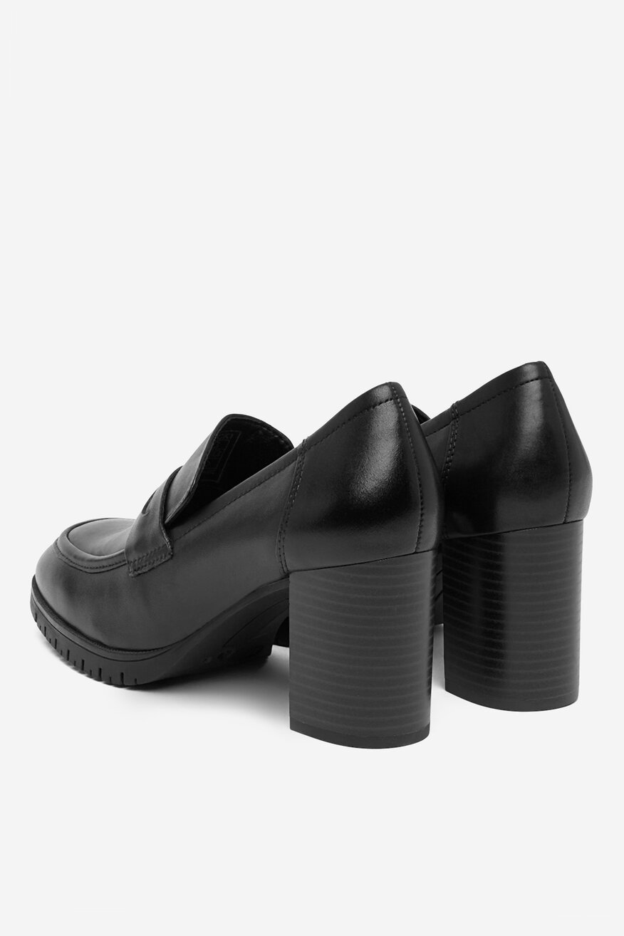 
                Lasocki - Loafersy skórzane na obcasie - 5906751354025