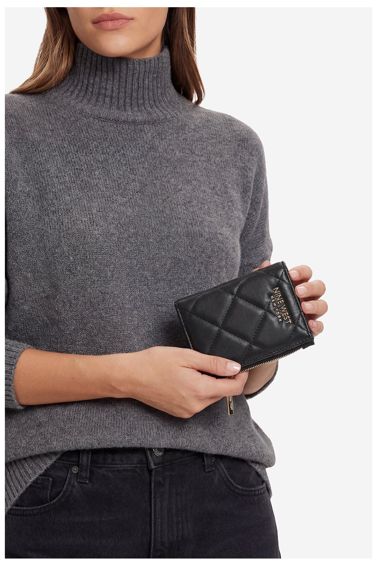 Дамски портфейл NINE WEST CEO-NW-W1-006-SS26 ЧЕРЕН