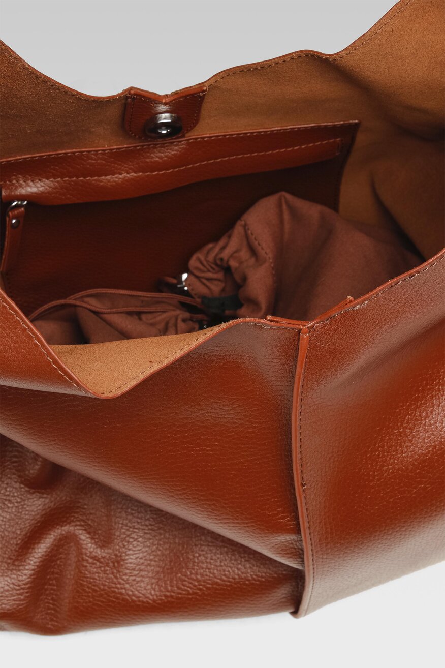 
                Lasocki - Torebka skórzana brązowa - 5904862072739