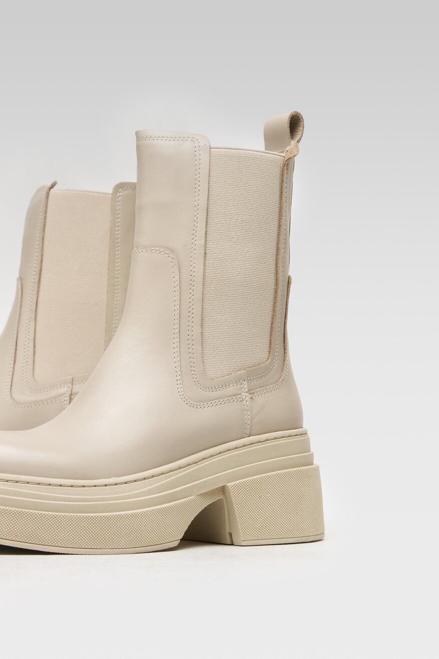 
                Gino Rossi - Skórzane botki beżowe - 5904862189833