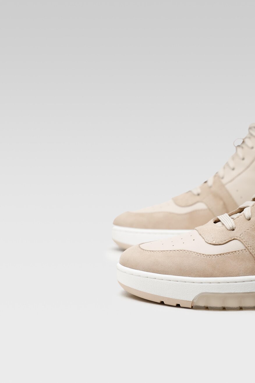 
                Badura - Skórzane trzewiki beżowe - 5904248482312