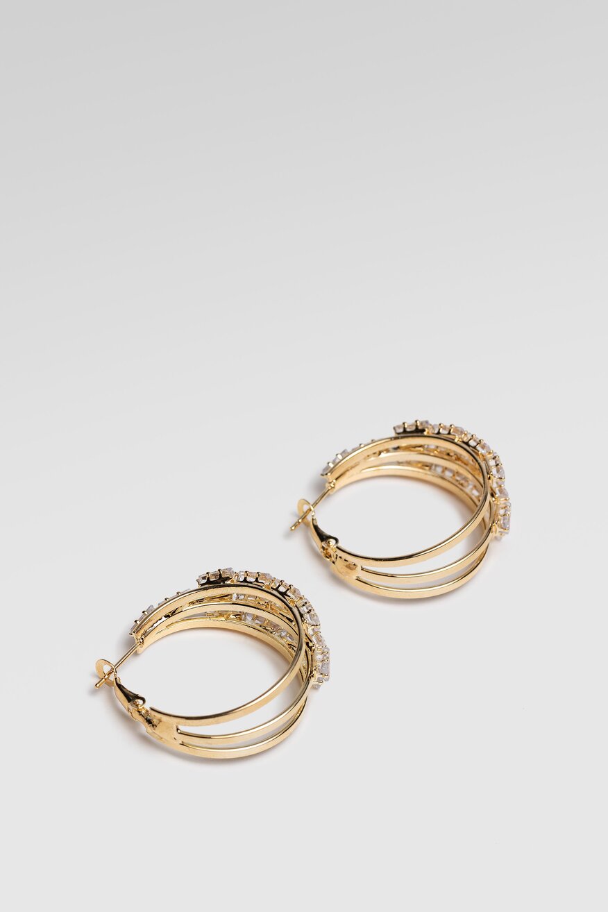 ACCCESSORIES - Kolczyki metaliczne złote - 5904248663858