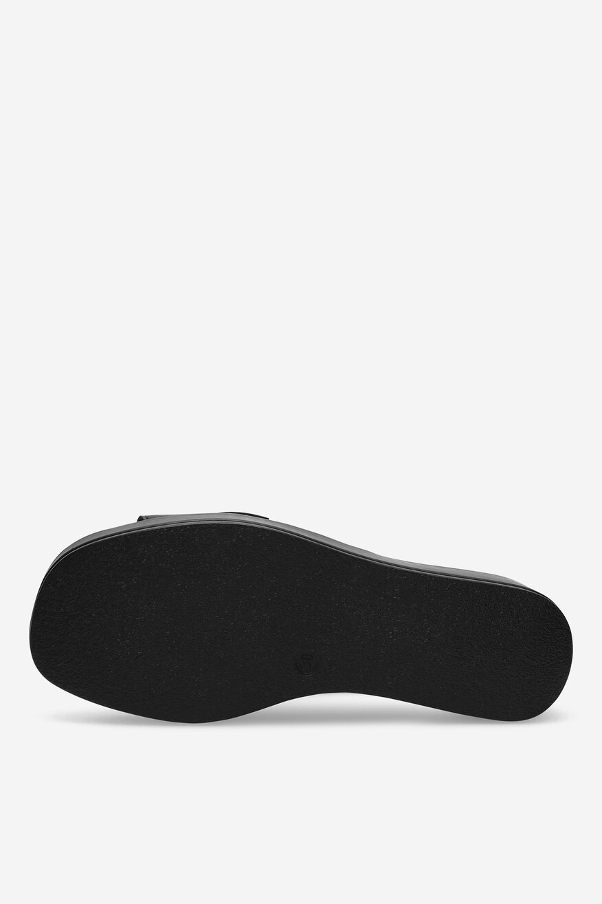 Lasocki - Klapki skórzane na koturnie - 5905588594307