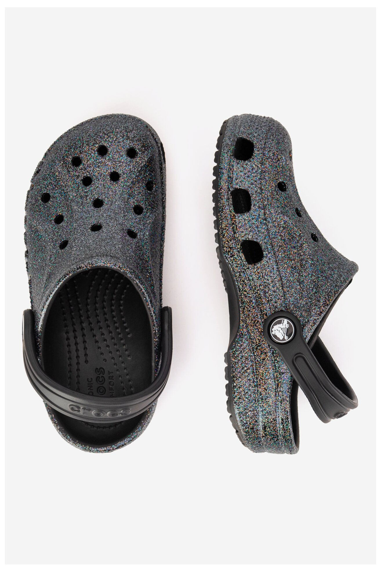 Klapki basenowe Crocs BAYA GLITTER CLOG 207015-0C4 Czarny
