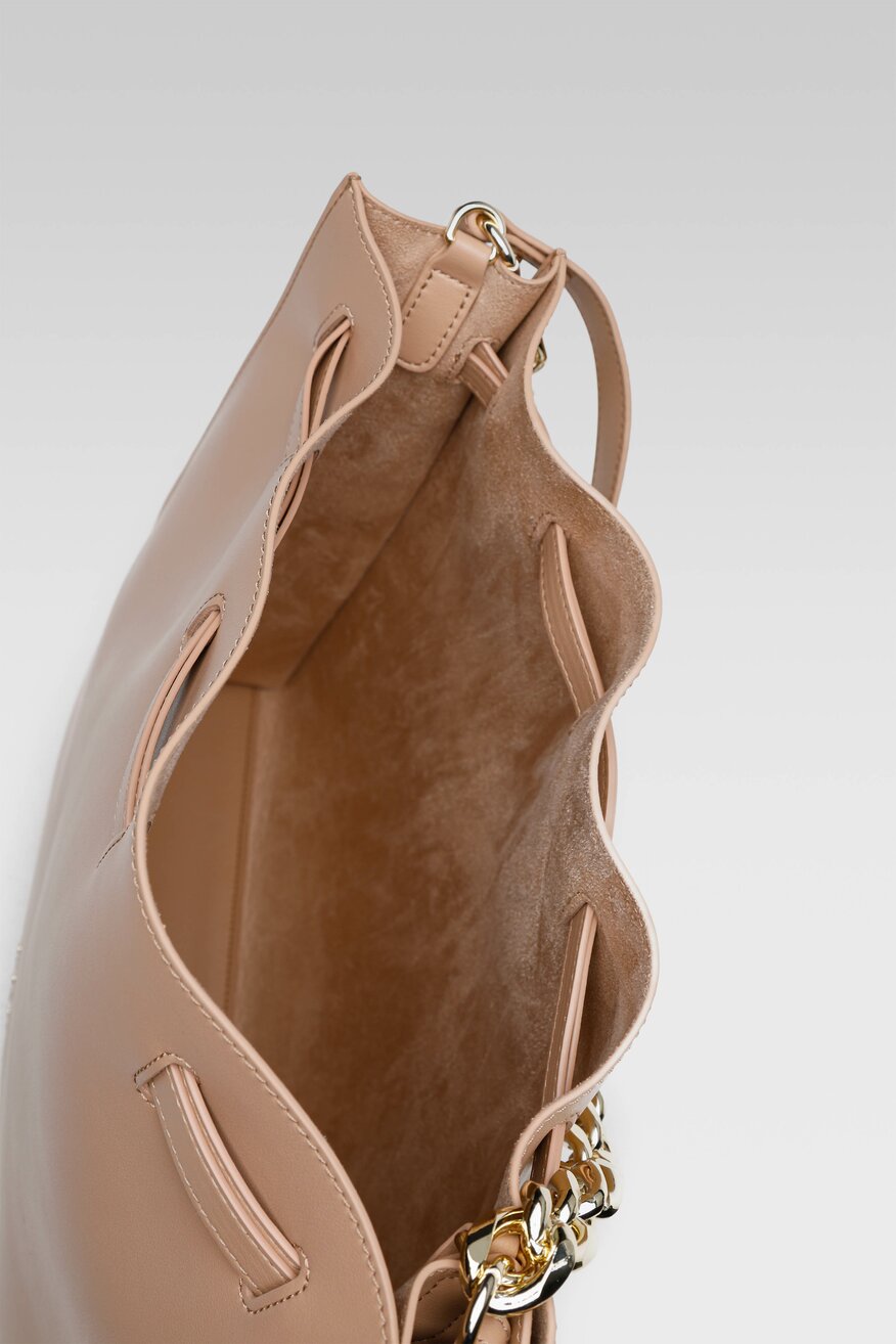 Badura - Torebka na ramię skórzana z aplikacją - 5904248535001