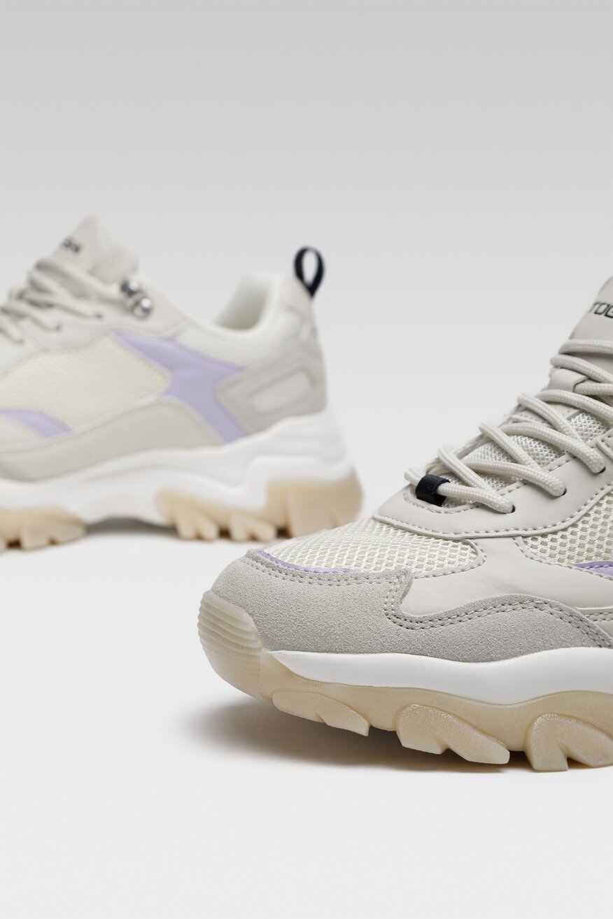 Togoshi - Sneakersy beżowe sznurowane - 5904248309435