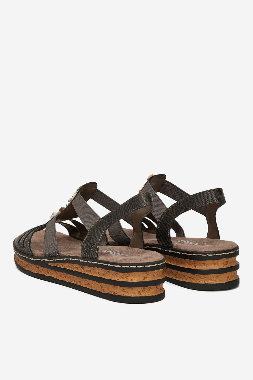 Rieker - Sandały na koturnie - 2230078416139