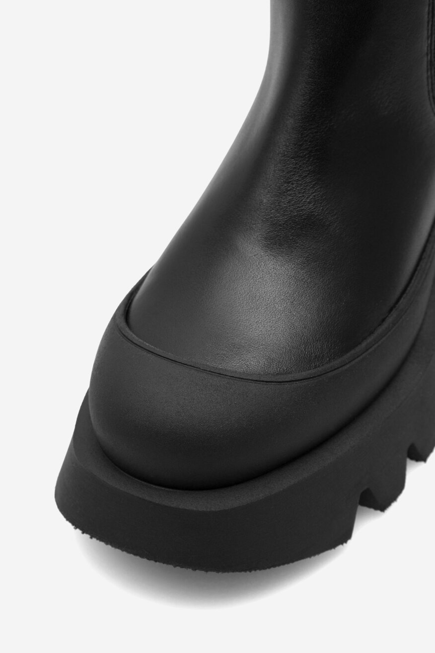 Badura - Botki skórzane na platformie - 5905588109600