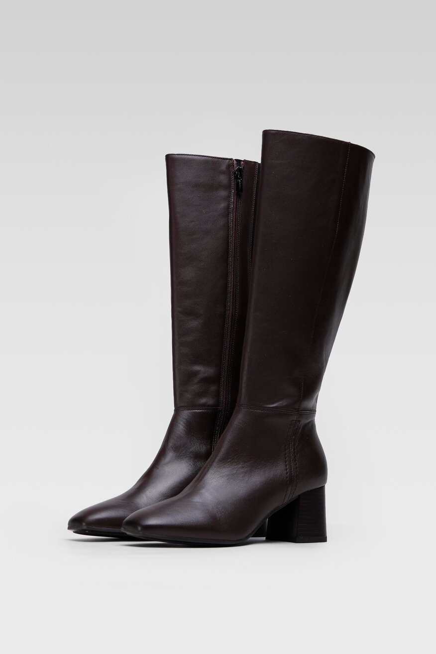 Lasocki - Skórzane kozaki brązowe - 5904248097080