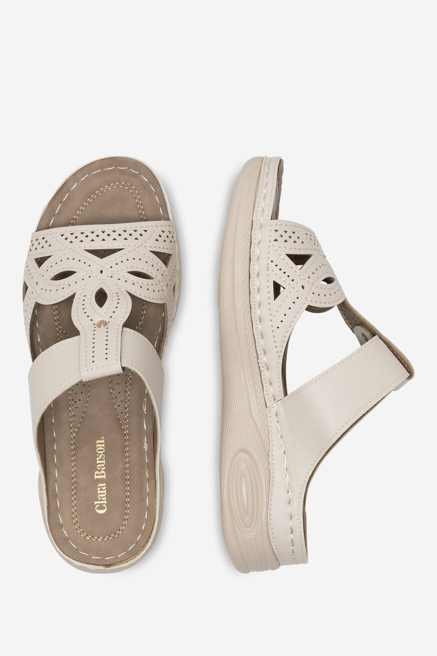 Clara Barson - Klapki na koturnie - 5905588587361