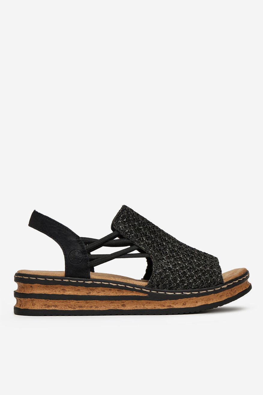 
                Rieker - Sandały na koturnie - 2230078413404