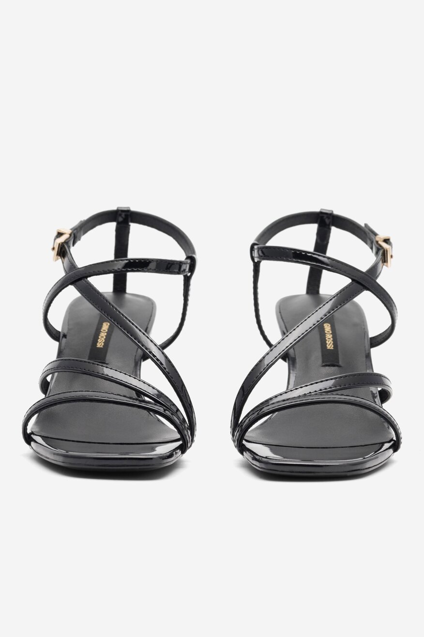 Gino Rossi - Sandały skórzane na obcasie - 5904862636313