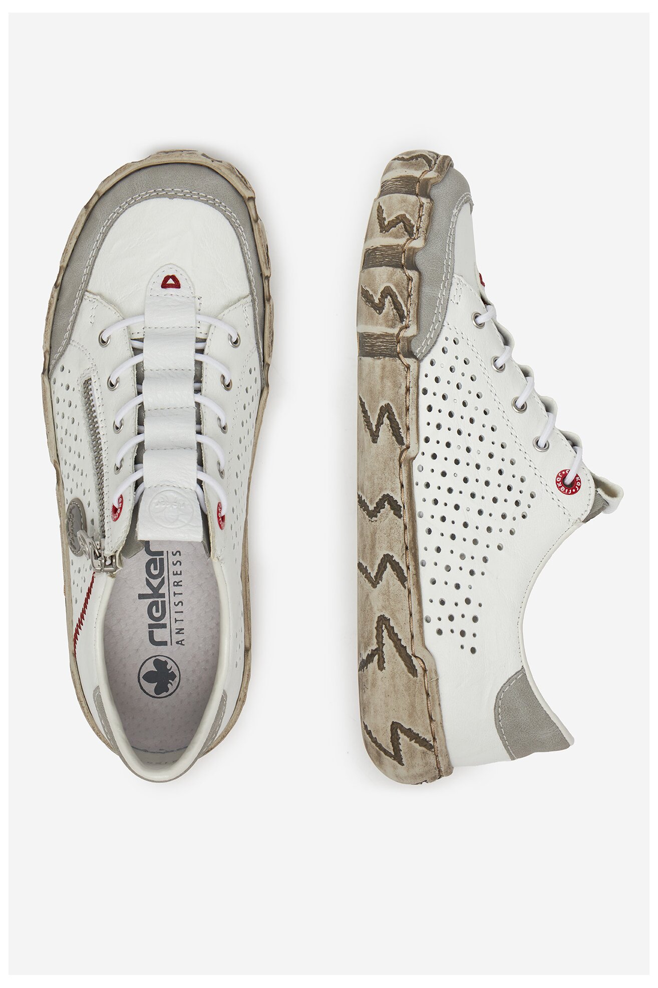 Półbuty Rieker L0355-80 Biały