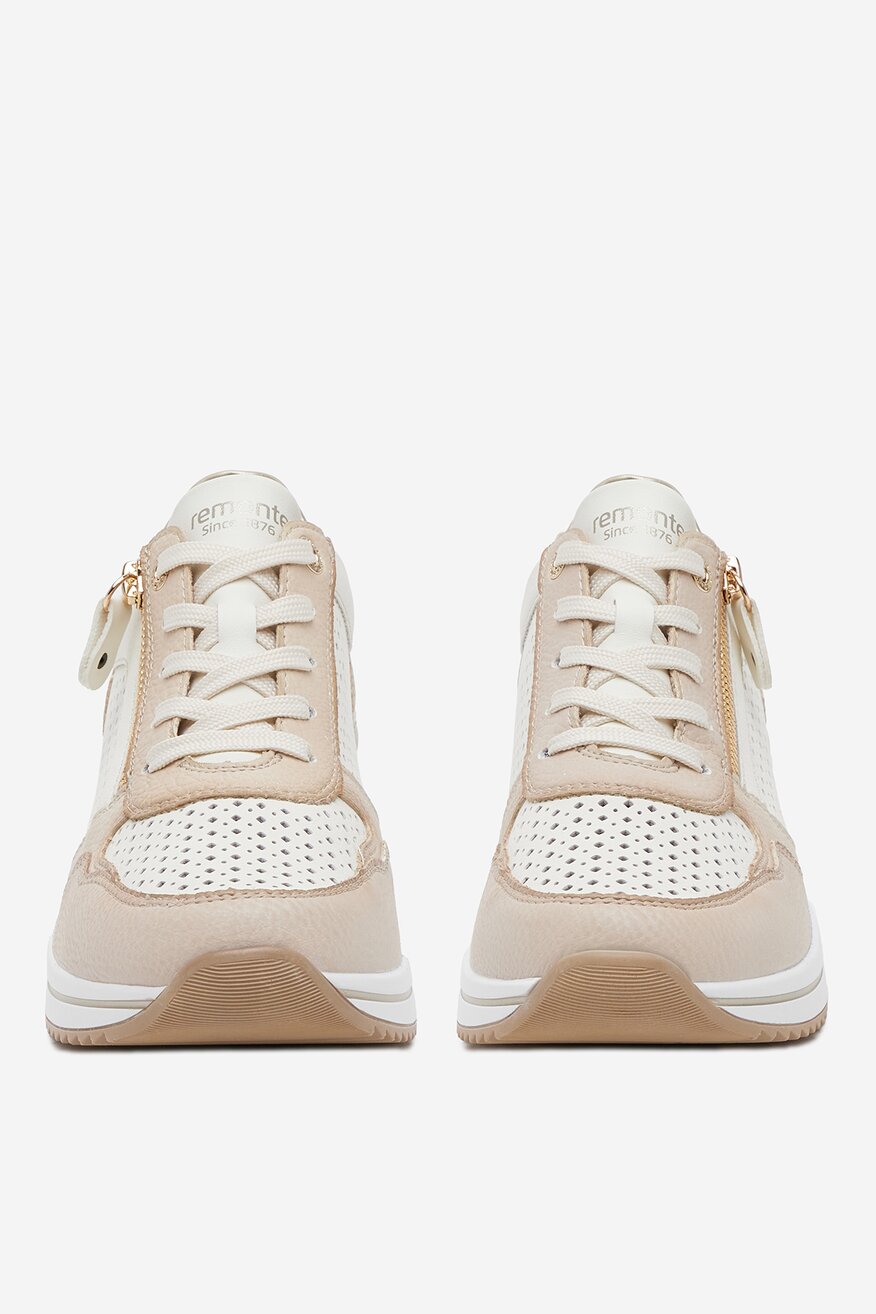 Remonte - Sneakersy skórzane na koturnie - 5906751736203