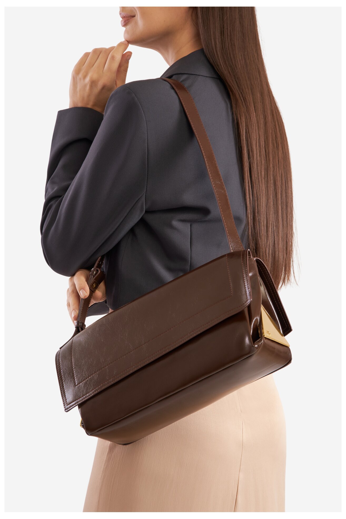 Torebka Gino Rossi AGA-01 Brązowy ciemny