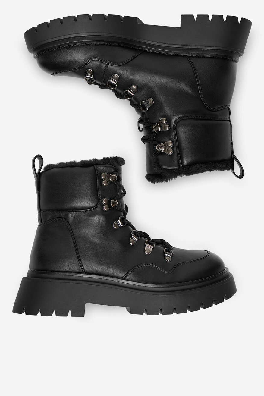 Šněrovací vyšší obuv DeeZee ČERNÁ - 5904410886023