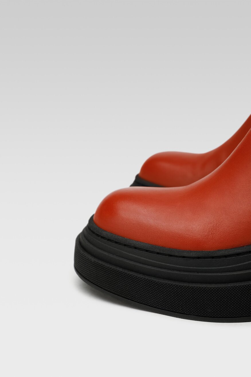 Gino Rossi - Skórzane botki czerwone - 5904862189826