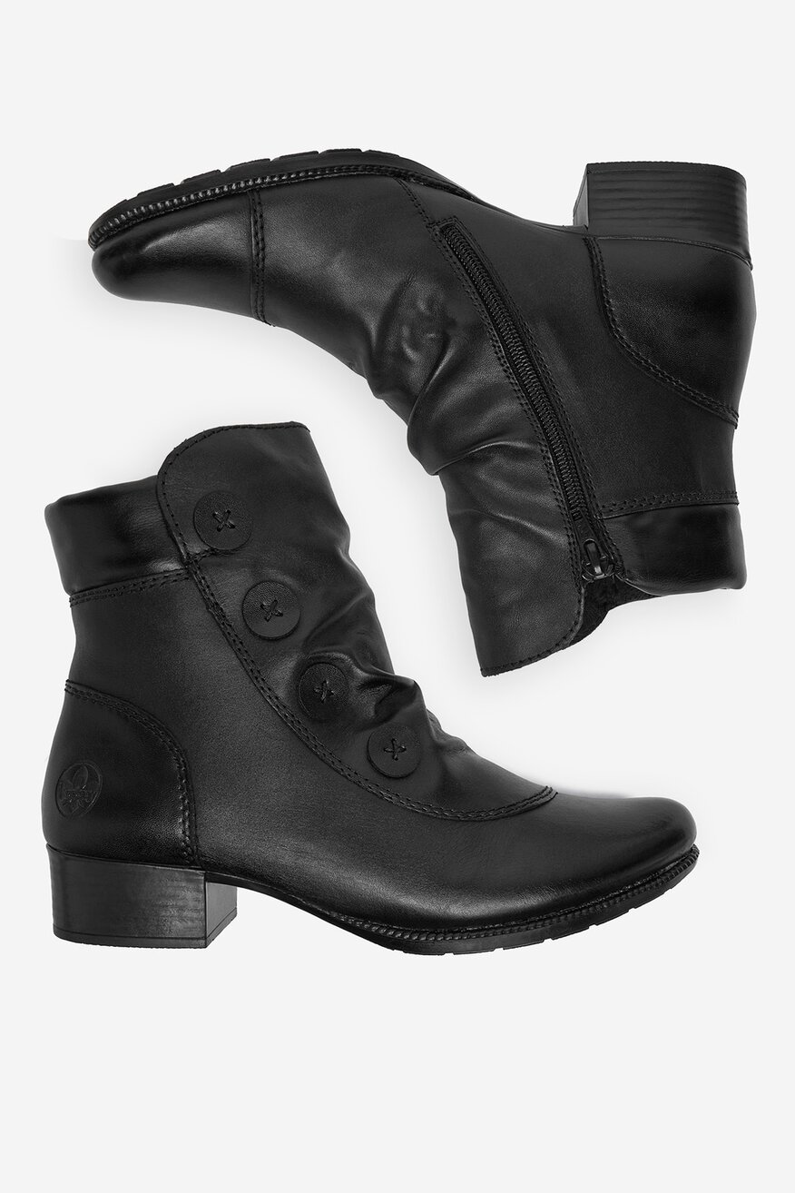 
                Rieker - Botki skórzane ocieplane - 2230085547086