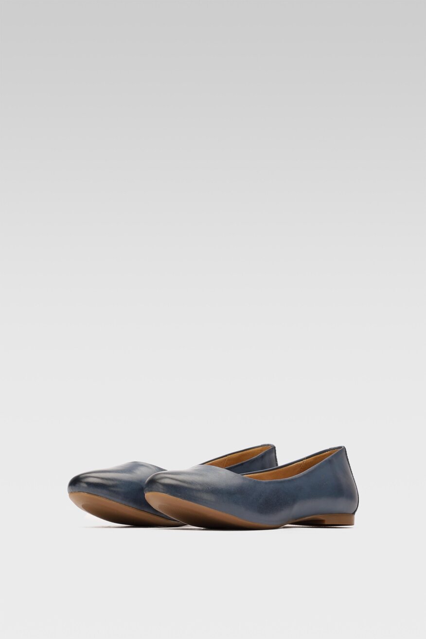 
                Lasocki - Skórzane baleriny granatowe - 5903698544243