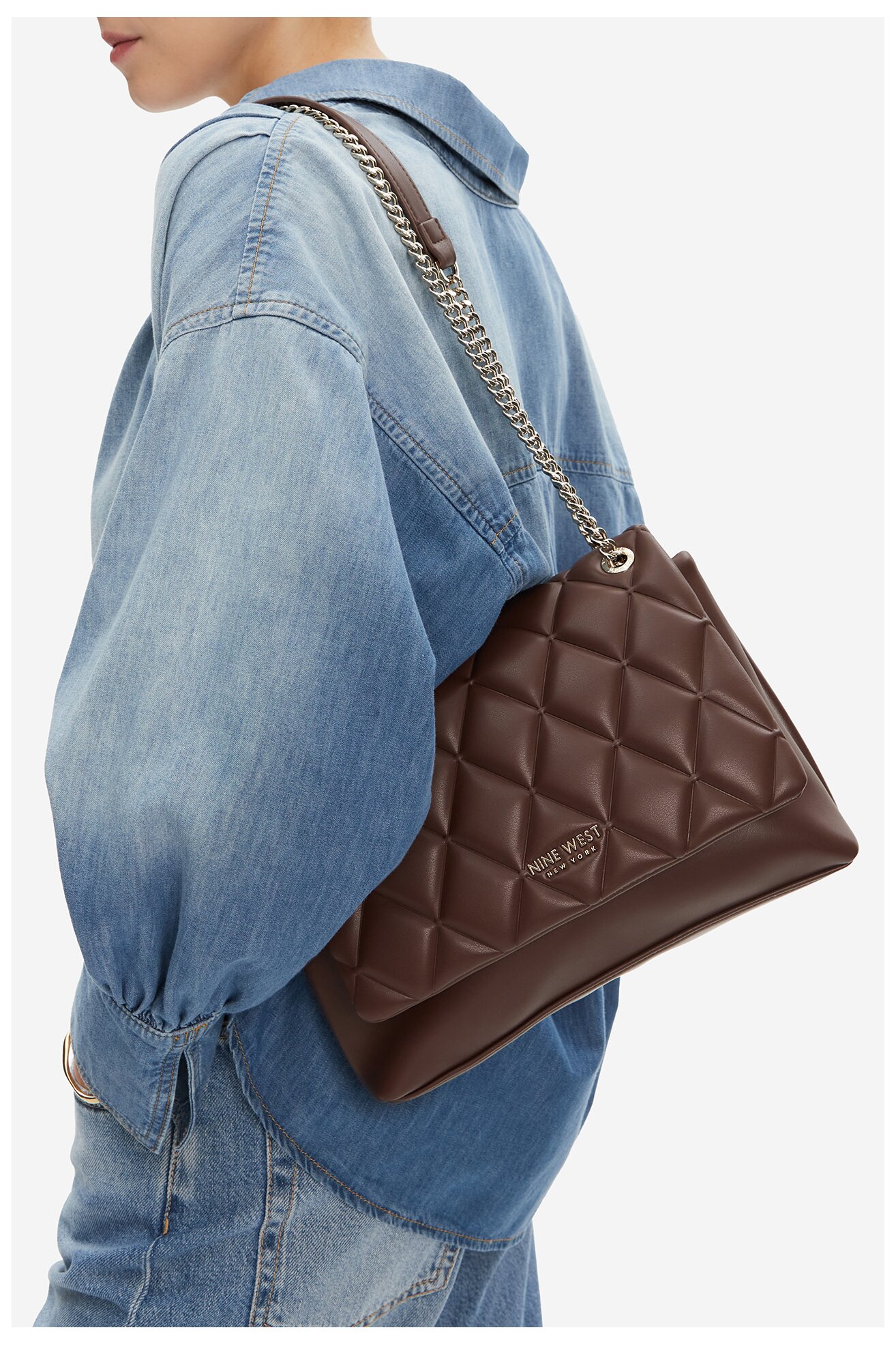 Kézitáska NINE WEST CEO-CHARLOTTE-S22560-5 SÖTÉTBARNA