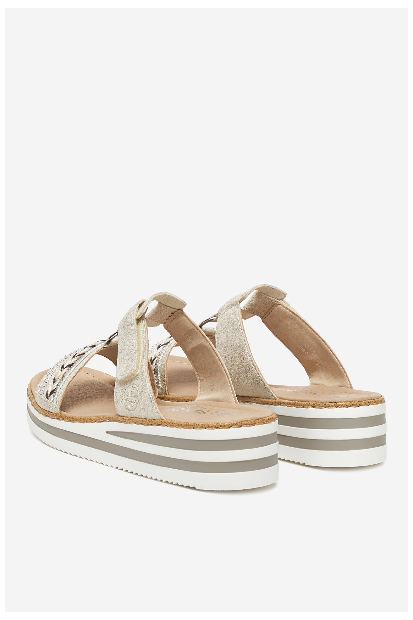 Klapki Rieker V02M6-60 Beżowy