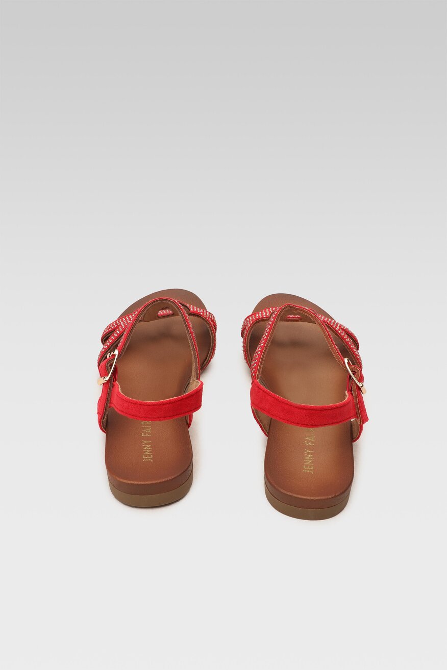 
                Jenny Fairy - Sandały z aplikacją czerwone - 5904248679156