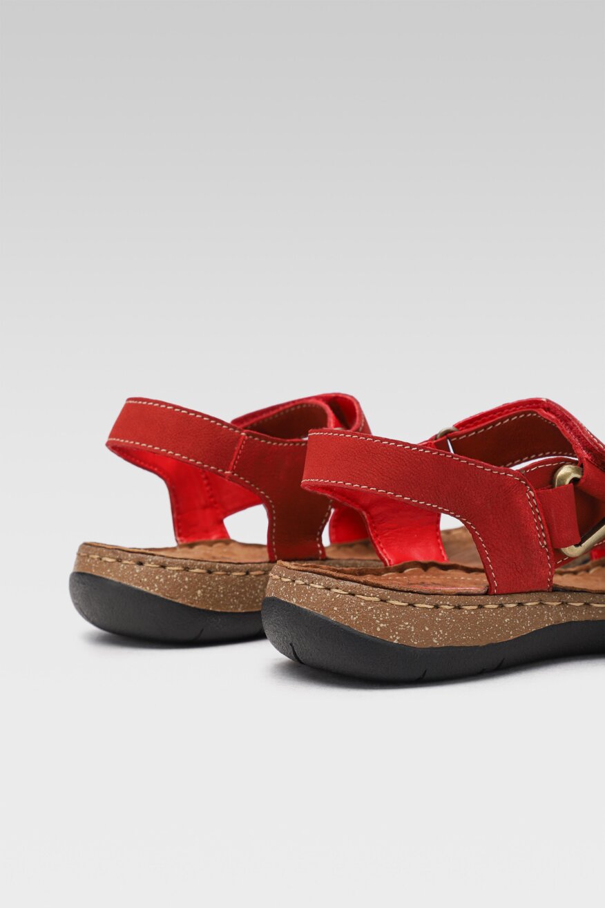 
                Go Soft - Skórzane sandały czerwone - 5903698559711